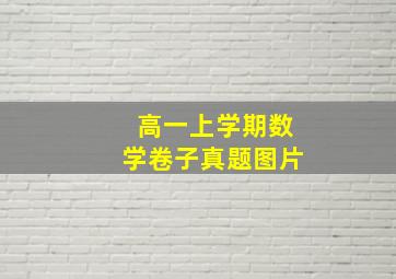 高一上学期数学卷子真题图片