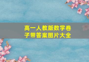 高一人教版数学卷子带答案图片大全