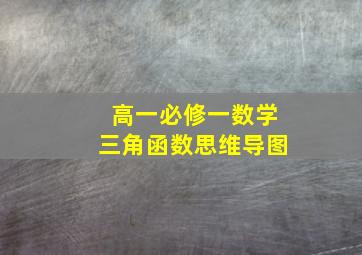 高一必修一数学三角函数思维导图