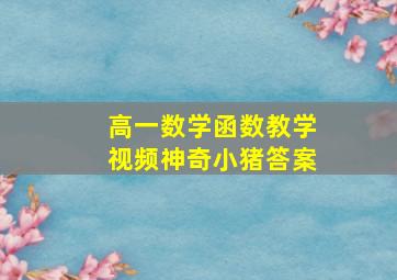 高一数学函数教学视频神奇小猪答案