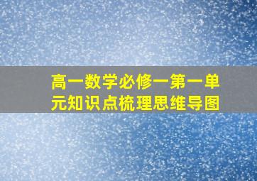 高一数学必修一第一单元知识点梳理思维导图