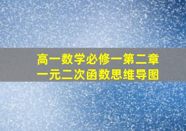 高一数学必修一第二章一元二次函数思维导图