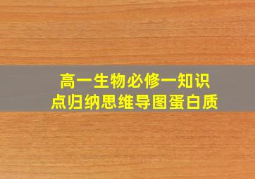 高一生物必修一知识点归纳思维导图蛋白质