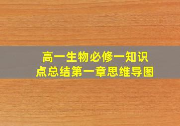 高一生物必修一知识点总结第一章思维导图