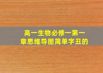 高一生物必修一第一章思维导图简单字丑的