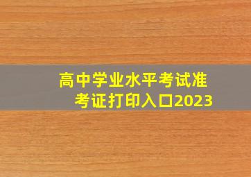 高中学业水平考试准考证打印入口2023