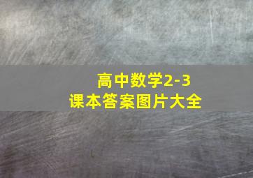 高中数学2-3课本答案图片大全