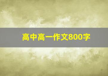 高中高一作文800字