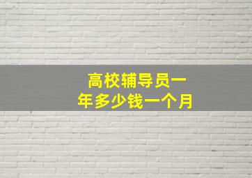 高校辅导员一年多少钱一个月