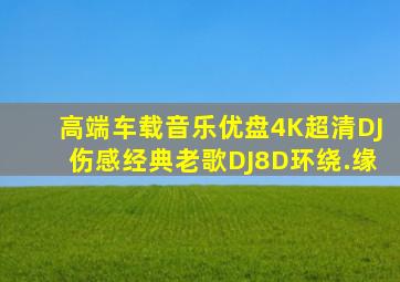 高端车载音乐优盘4K超清DJ伤感经典老歌DJ8D环绕.缘