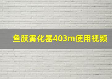 鱼跃雾化器403m使用视频