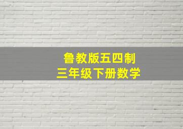 鲁教版五四制三年级下册数学