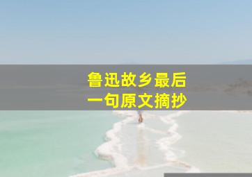 鲁迅故乡最后一句原文摘抄