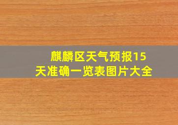 麒麟区天气预报15天准确一览表图片大全