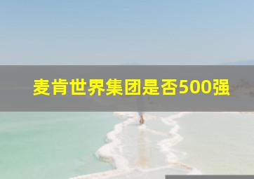 麦肯世界集团是否500强