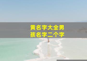 黄名字大全男孩名字二个字