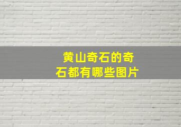 黄山奇石的奇石都有哪些图片