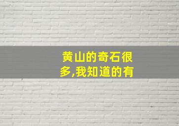 黄山的奇石很多,我知道的有