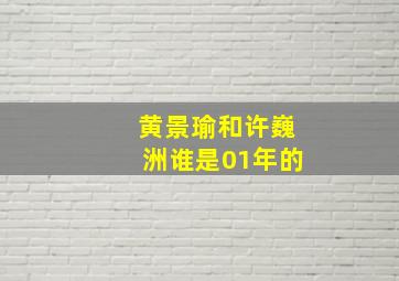 黄景瑜和许巍洲谁是01年的