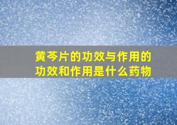 黄芩片的功效与作用的功效和作用是什么药物