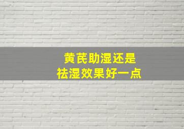 黄芪助湿还是祛湿效果好一点