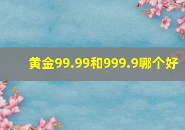 黄金99.99和999.9哪个好