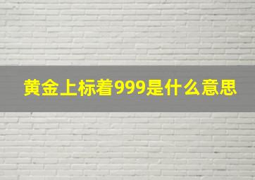 黄金上标着999是什么意思