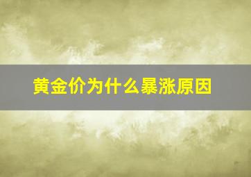 黄金价为什么暴涨原因