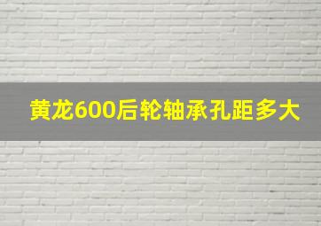 黄龙600后轮轴承孔距多大