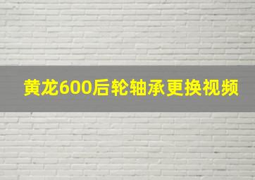 黄龙600后轮轴承更换视频