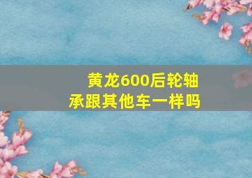 黄龙600后轮轴承跟其他车一样吗