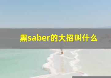 黑saber的大招叫什么