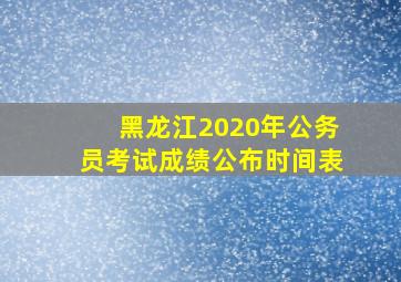 黑龙江2020年公务员考试成绩公布时间表