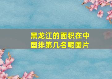 黑龙江的面积在中国排第几名呢图片