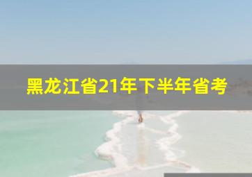 黑龙江省21年下半年省考