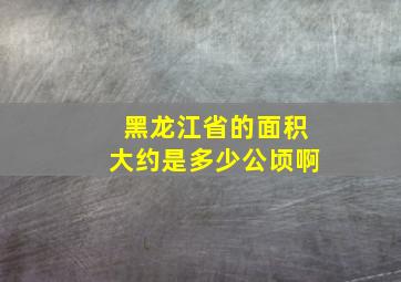 黑龙江省的面积大约是多少公顷啊