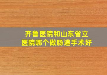 齐鲁医院和山东省立医院哪个做肠道手术好