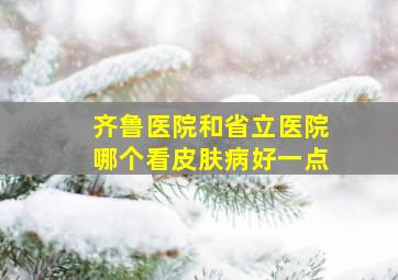 齐鲁医院和省立医院哪个看皮肤病好一点