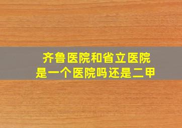 齐鲁医院和省立医院是一个医院吗还是二甲