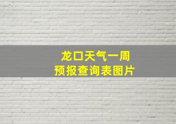 龙口天气一周预报查询表图片