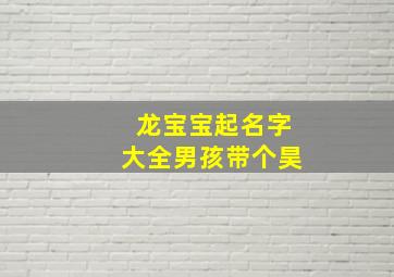 龙宝宝起名字大全男孩带个昊