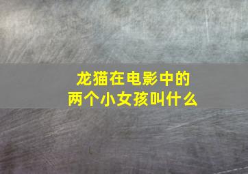 龙猫在电影中的两个小女孩叫什么