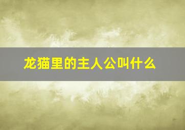 龙猫里的主人公叫什么