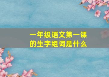 一年级语文第一课的生字组词是什么