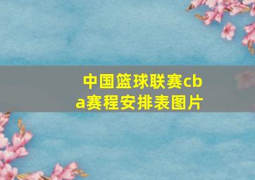 中国篮球联赛cba赛程安排表图片