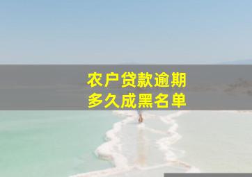 农户贷款逾期多久成黑名单