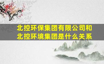 北控环保集团有限公司和北控环境集团是什么关系