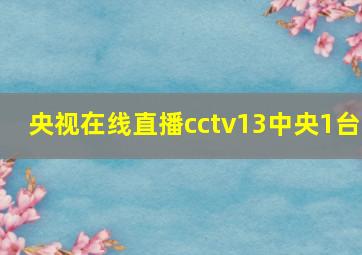 央视在线直播cctv13中央1台