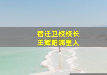 宿迁卫校校长王辉阳哪里人