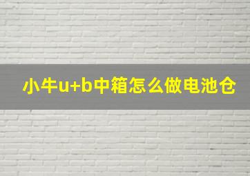 小牛u+b中箱怎么做电池仓